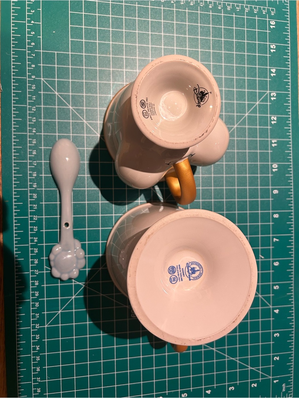 Disney Beauty and the Beast Chip Tea Cup Pair with Spoon - Yellow & Pastel - Picture 4 of 6